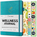 Life & Apples Wellness Journal Planner – Food Log, Fitness Tracker, Habit Tracker, Weight Loss Journal for Diet Tracking and Health Goals, Undated, Size A5 Aquamarine