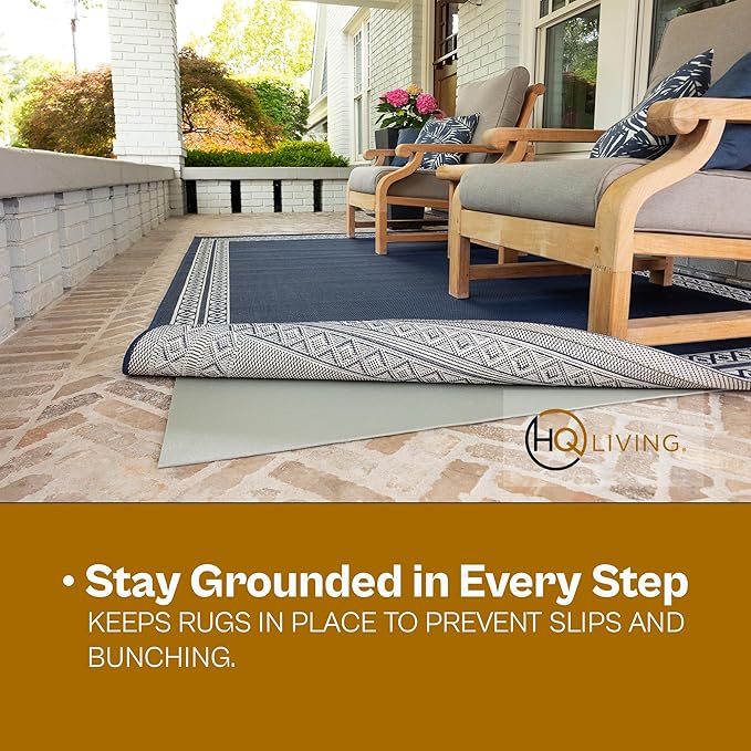 Non-Slip Rug Pad – Indoor and Outdoor Area Rug Pad, Waterproof, Grip Slip Technology - Safe for All Floors, Antimicrobial Protection, Made in USA – 6'x9' – Gray