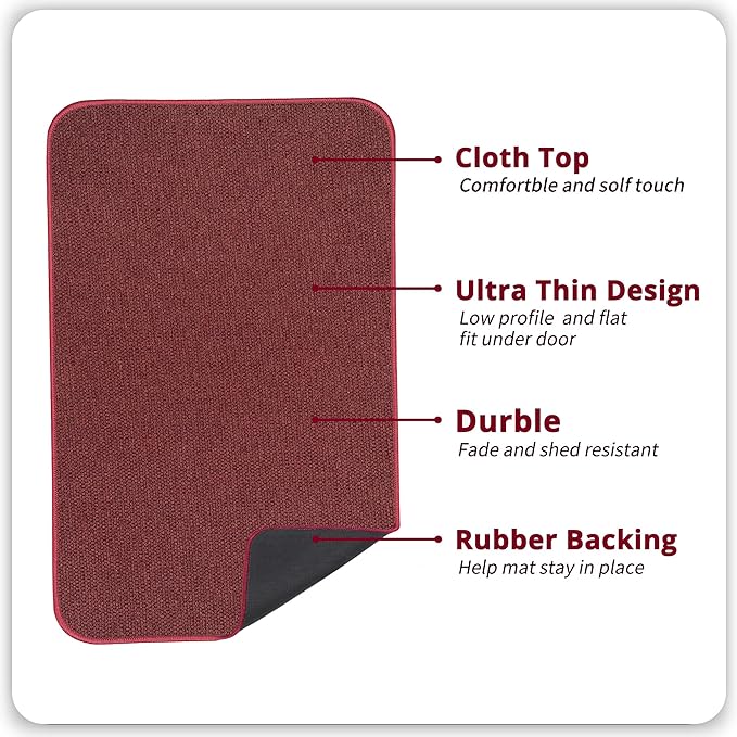Christmas Bath Mat,Ultra Thin Bathroom Rugs,Bath Mats for Bathroom,No Slip Bath Rugs,Quick Dry,Machine Washable,Low Pile,Absorbent,Shower Outside,Sink,Home Decor Accessories.Red,1'5"x2'3"(17x27inch)