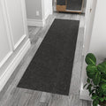 Ottomanson 3'11" x 7' Mud Mat Area Rug Scraper Carpet - Non-Slip, Dirt Trapping for Indoor & Outdoor Use - Ideal for Entryway, Garage, Kitchen, Patio & High-Traffic Areas, Black