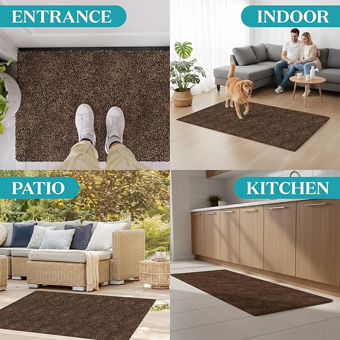 Premium Microfiber Indoor Door Mat – 20"x30" Washable Entry Mat, Non-Slip, Waterproof Backing, Super Absorbent, Low Profile Entryway Doormat for Indoor Entrance