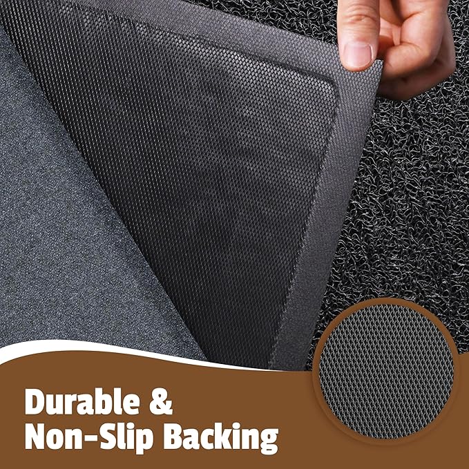 Front Door Mat Outside Entrance, 48" x 24" Doormat Outdoor Indoor Entrance, Non Slip Indoor Mats for Entryway, Heavy Duty Waterproof Low Profile Welcome Mat for Entry, Patio, High Traffic Areas