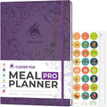 Clever Fox Meal Planner PRO – Weekly Meal Prep Journal with Grocery List & Weigh Loss Tracker – Diet, Fitness & Welness Log Book – Nutrition Diary Notebook – Lasts 12 Months, 7x10” (Purple)
