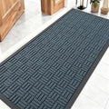 OLANLY Front Door Mat Outside Entrance 59x23, Absorbent, Heavy Duty Sturdy Natural Rubber Doormat Indoor Outdoor, Non-Slip, Stain and Fade Resistant, Low Profile Floor Mat for Entryway, Lake Blue