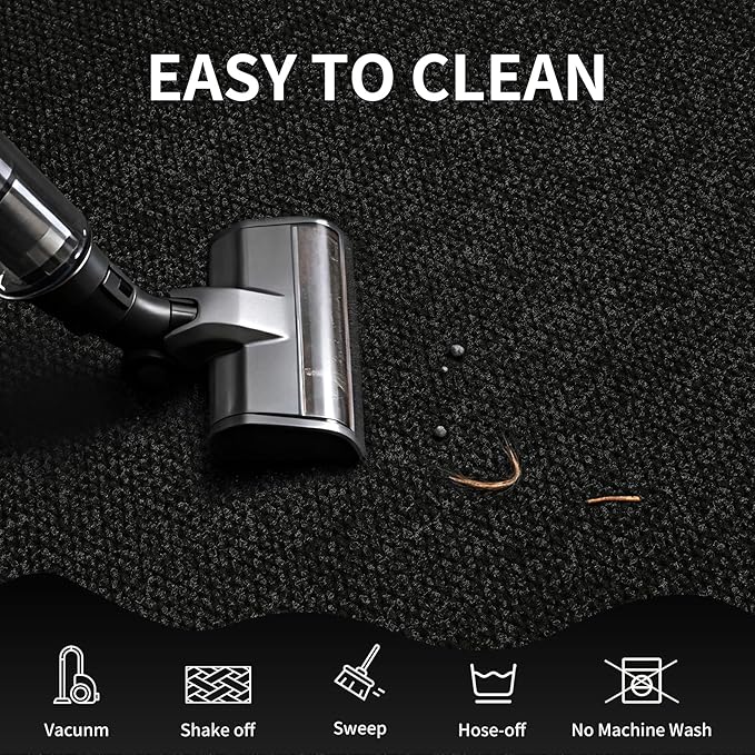 4ft x 11ft Front Door Mat Indoor Outdoor Entrance, Commercial Heavy Duty Entryway Matt, Non-Slip Rubber Backing Low Profile Doormat, Waterproof Dirt Trapper Welcome Mat for High Traffic Area