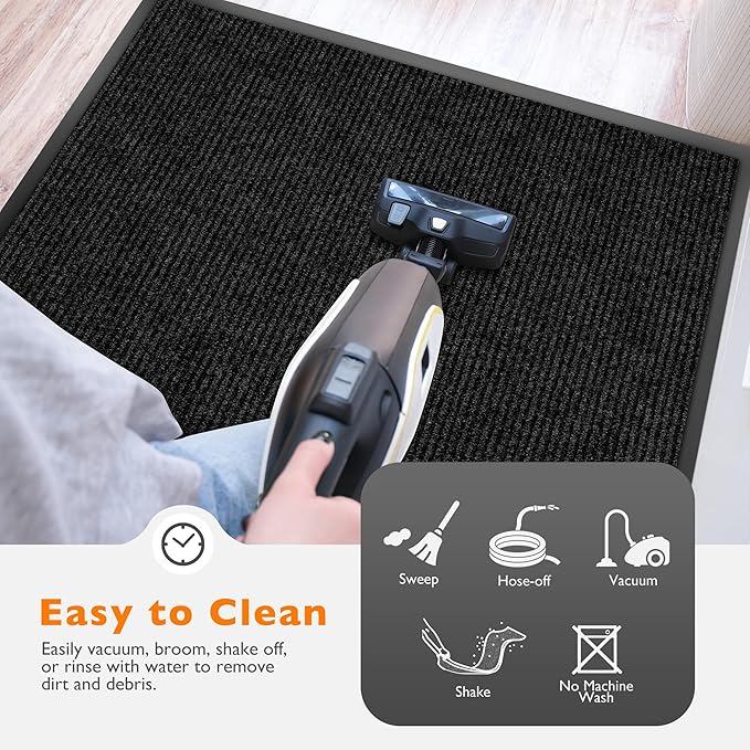 Custom Size Extra Large Front Door Mat, 2FT x 58FT Indoor Outdoor Entrance Commercial Floor Mat, Heavy Duty Dirt Trapper Doormat for Entryway Welcome Mat, Low Profile, Non-Slip, Waterproof