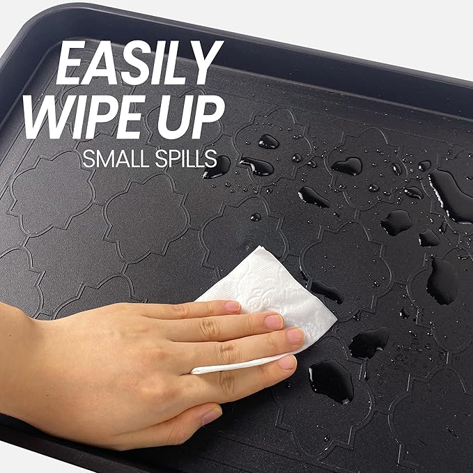 Boot Tray for Entryway Indoor, Heavy Duty Shoe Mat Trays 3 Packs, 16.7"x12.8" Waterproof Shoe Tray