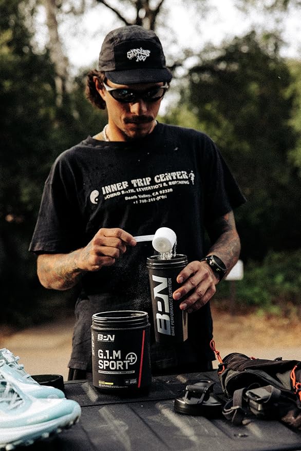 BARE PERFORMANCE NUTRITION G.1.M Sport+ Endurance Pre-Workout – Lemon Lime | 25 Servings | 20g Carbs, 350mg Sodium, 150mg Caffeine | Electrolytes, Nootropics & Cluster Dextrin® for Energy & Focus