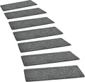 PURE ERA Carpet Stair Treads Tape Free Non Slip Indoor Stair Carpet Stair Protectors Pet-Friendly Non-Slip Skid Resistant Washable Reusable 8" x 30"(14 Pieces,Dark Gray)