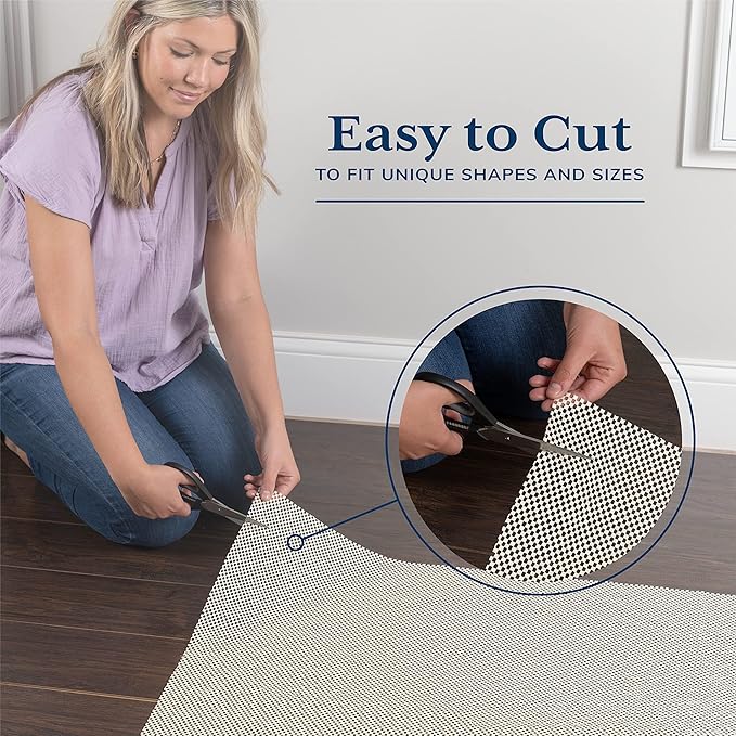 Veken 5x5 Ft Round Rug Pad Gripper for Hardwood Floors, Circle Non Slip Rug Pads for Area Rugs, Thick Rug Grippers for Tile Floors, Under Carpet Anti Skid Mat, Keep Your Rugs Safe and in Place