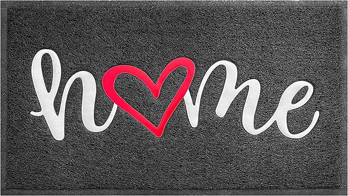 EARTHALL Door Mat Outside Inside Home Doormat, 32"x20", Durable Floor Mat Non Slip Mat Ultra Absorb Mud Easy Clean Front Doormat for Garage, Entryway, Patio, High Traffic Areas, Black