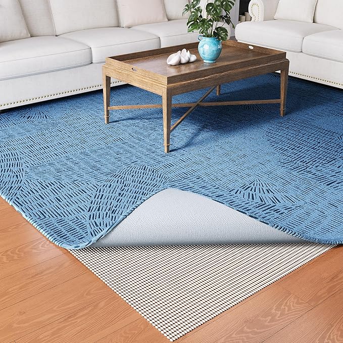 Non-Slip Rug Pad Gripper 7x10 Feet, Anti Skid Mat for Under Area Rugs, Keeps Rugs in Position and Safe, Thick Cushioned Carpet Pad for Hardwood Floors Protection