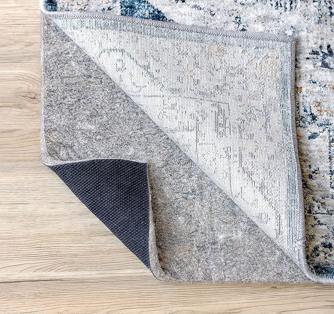 RUGPADUSA - Dual Surface - 7' Round - 3/8" Thick - Felt + Rubber - Enhanced Non-Slip Rug Pad - Adds Comfort and Protection - for Hard Surface Floors